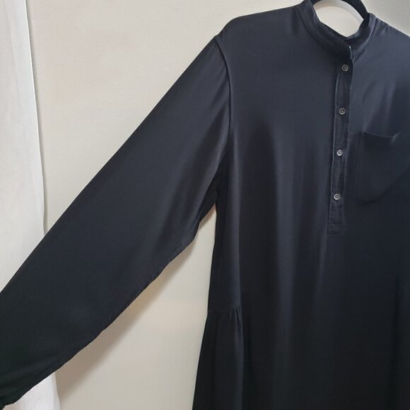 Wilfred Free Aritzia Mini Shirt Dress Black Sz M - Picture 6 of 12